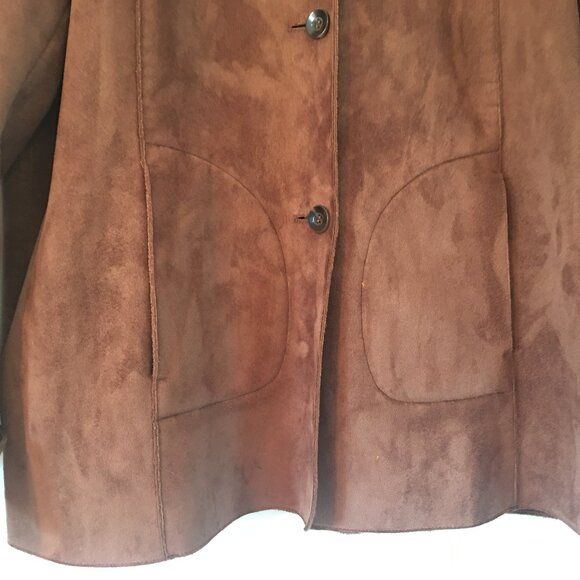 Vintage Bagatelle Faux Sued Brown Jacket Women's Size Large Super Soft! - Picture 4 of 7